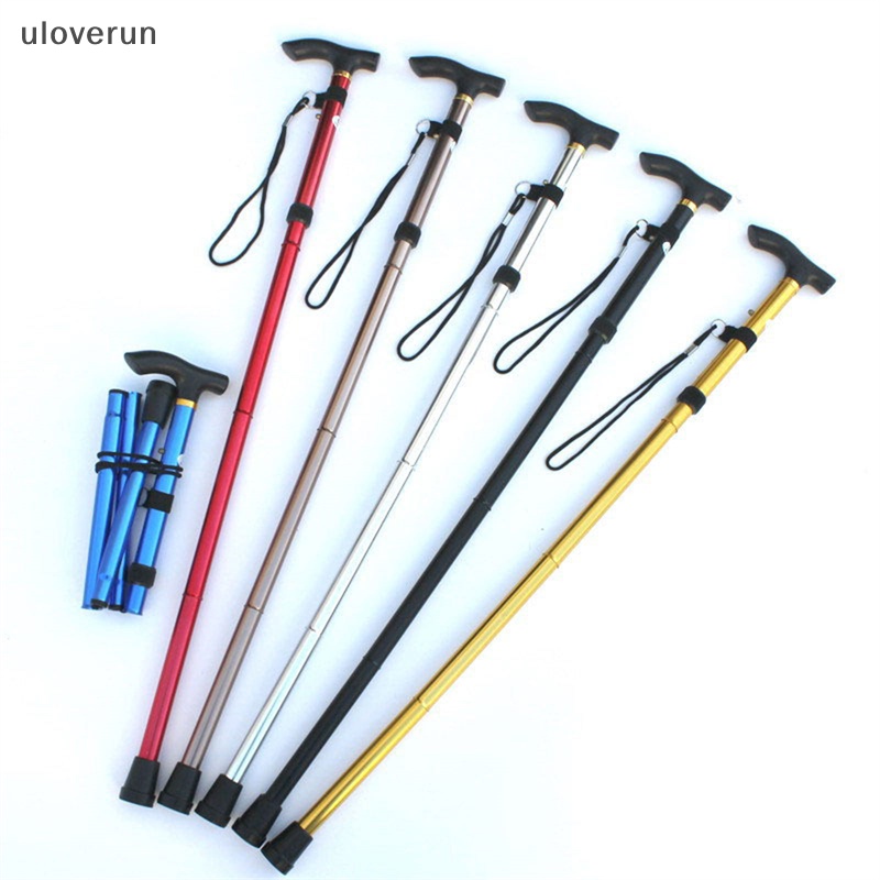 Uloverun Gậy Đi Bộ Leo Núi Gấp 4 Khúc Bằng Hợp Kim Nhôm Siêu Nhẹ Có Thể Điều Chỉnh