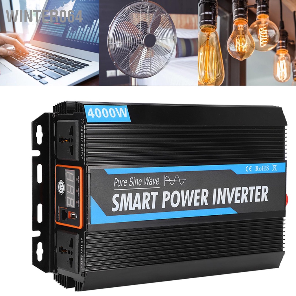 Winter064 12V Đến 220V 1500W Sóng Sin Nguyên Chất Máy Biến Điện Áp Đa Năng Cho Xe Hơi