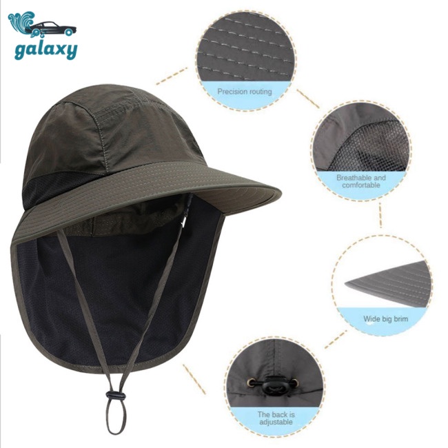 Galaxy Mũ Bucket Thể Thao Chống Nắng Nhanh Khô Có Vành Che Cổ Vành Rộng Cho Hoạt Động Ngoài Trời