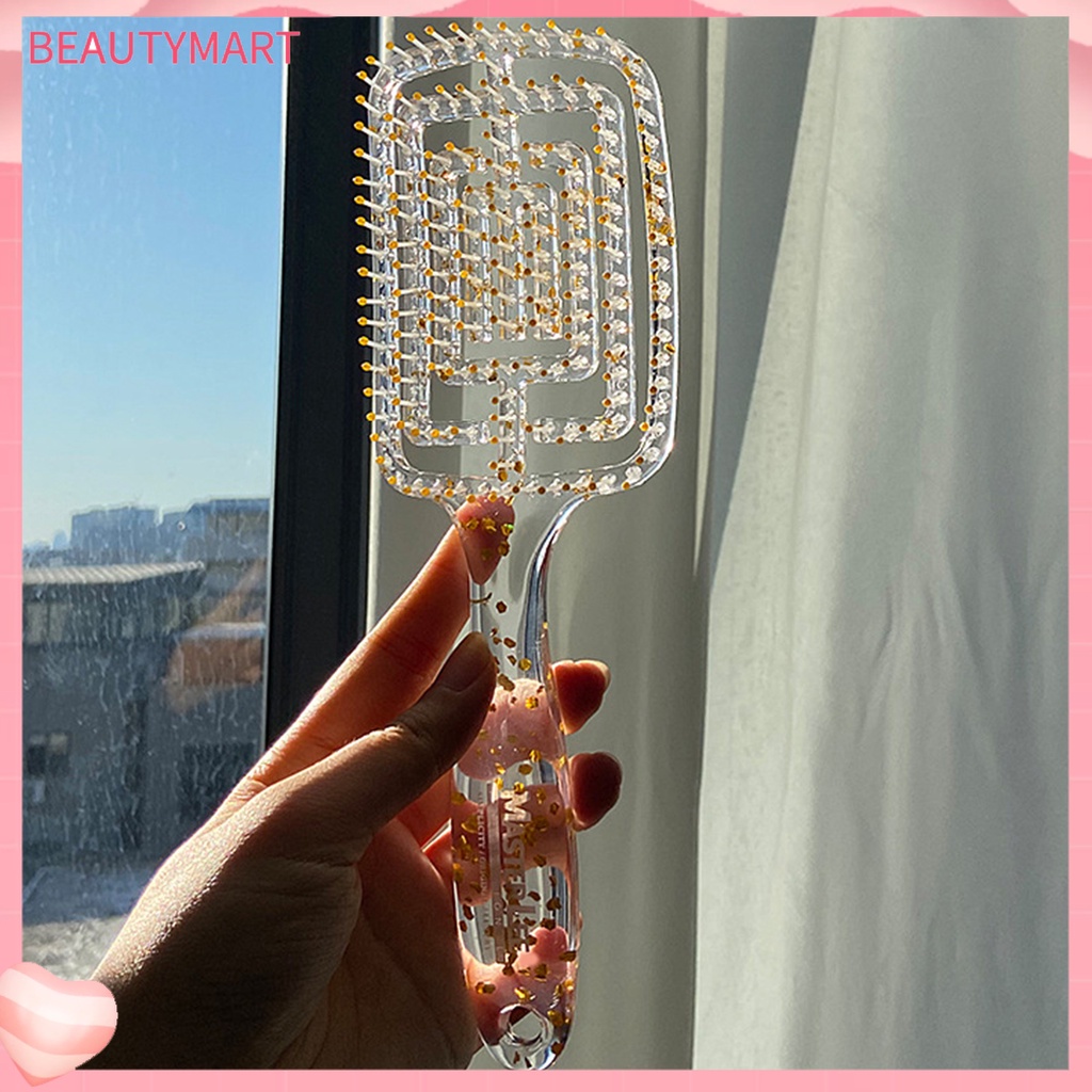 Lược Chải Tóc Tạo Kiểu Chống Tĩnh Điện Thiết Kế Dạng Cong Bằng Nhựa