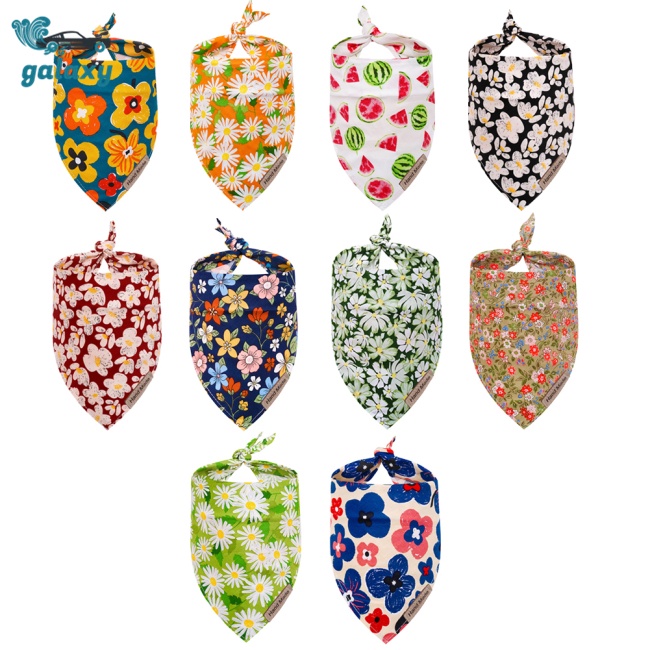 Galaxy Khăn Choàng Cổ Tam Giác Họa Tiết Hoa Xinh Xắn Cho Thú Cưng