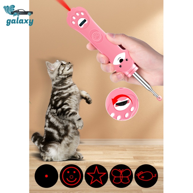 Galaxy Lược Chải Lông Huấn Luyện Thú Cưng 5 Họa Tiết Có Đèn Hồng Ngoại Sạc Usb Đa Năng