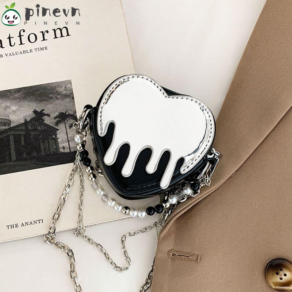 PINEVN Túi Xách Màu Tối Phong Cách Cá Tính Cho Nữ