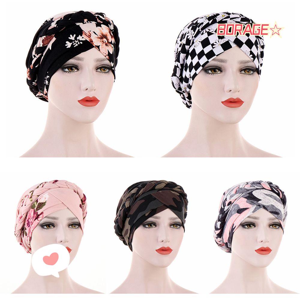 BORAG Mũ Trùm Đầu Hijab In Họa Tiết Hoa Phong Cách Hồi Giáo Thời Trang 2020 Mới Cho Nữ