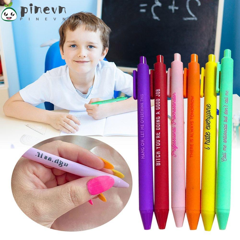 PINEVN Set 6 / 8 Bút Bi Mực Đen Có Thể Thu Gọn Tiện Dụng