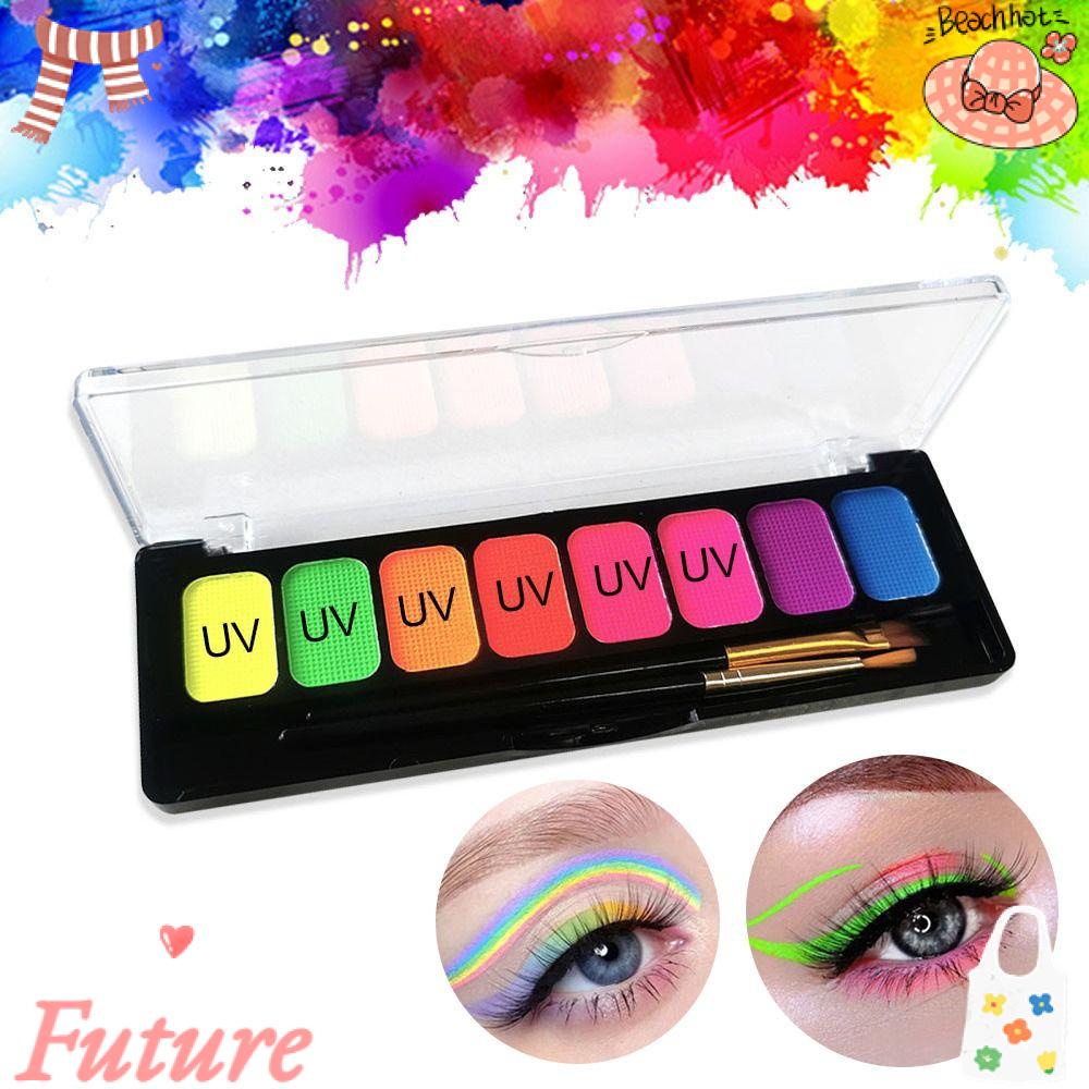 Set 8 Màu Vẽ Mặt Và Cơ Thể Chống Nước Kèm Cọ Trang Điểm Màu Sắc Đậm