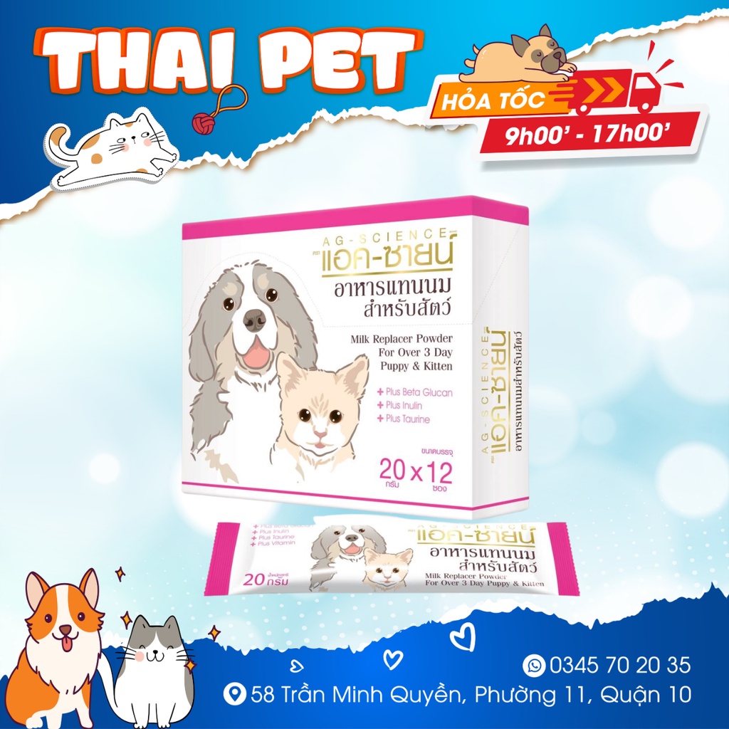 Sữa Dê Thái Lan AG Gói 20g 🐶 FREE SHIP 🐶 Thái Lan Sữa Dê Cho Chó, Mèo, Thỏ, Bọ, Sóc....