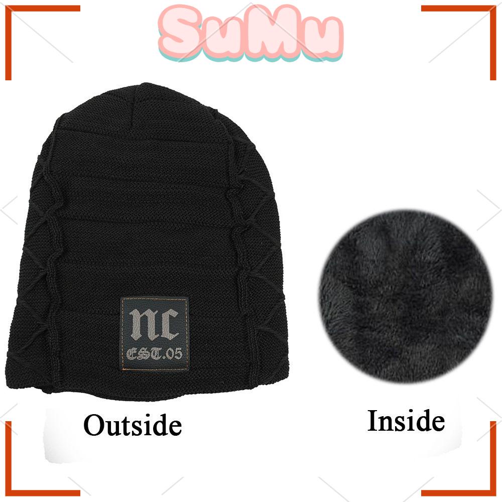 SUMU Mũ Dệt Kim Dày Dặn Giữ Ấm Mùa Đông Kiểu Dáng Mới Cho Nam