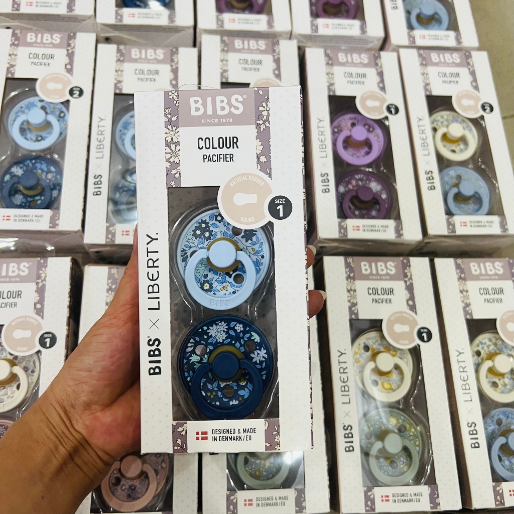 Ti Giả BIBS X LIBERTY Cao su & Silicon Đan Mạch Chính Hãng Cho Bé, TẶNG HỘP ĐỰNG, Chất Liệu Mềm Mại