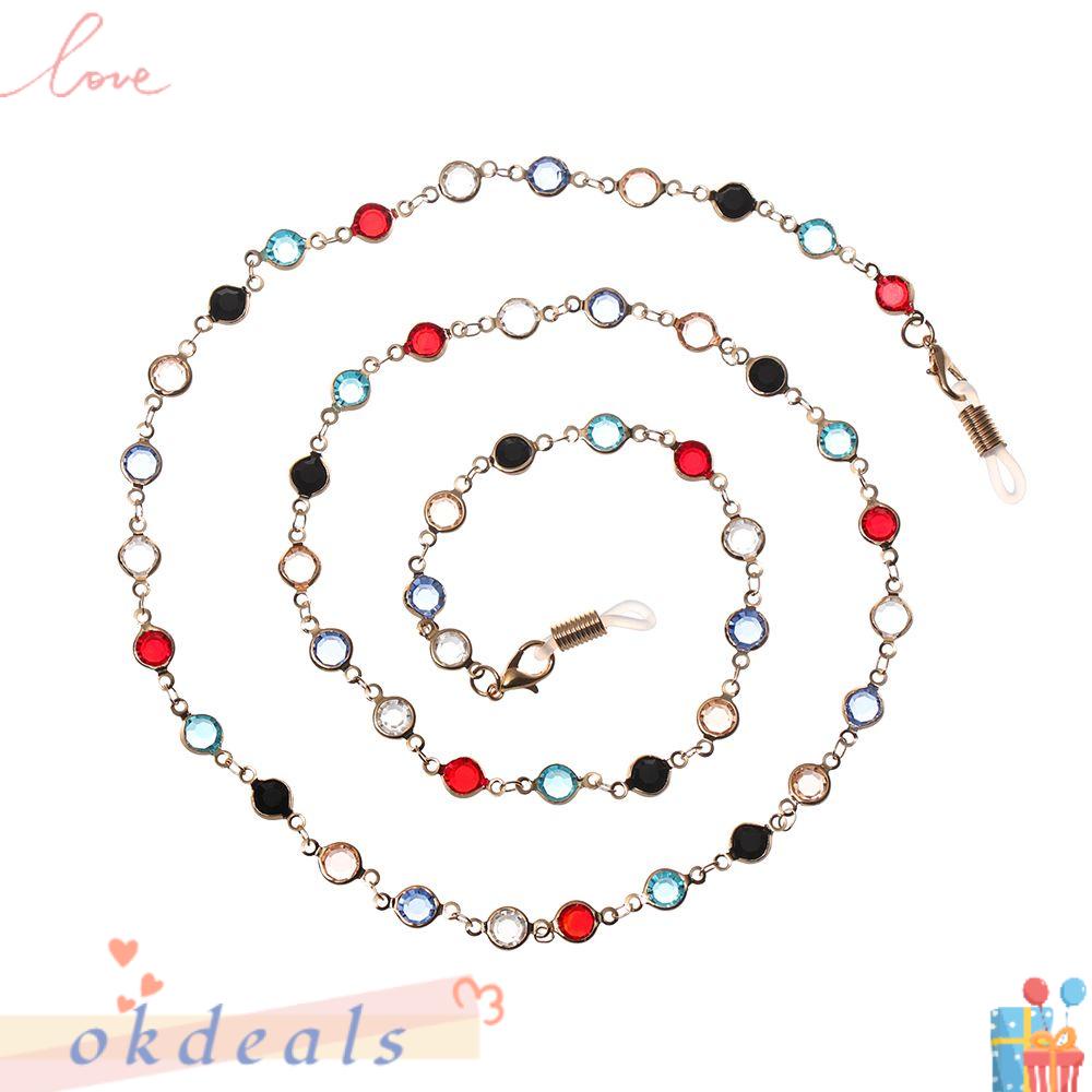 OKDEALS Dây Đeo Mắt Kính Bằng Thép Không Gỉ Xỏ Hạt Thủy Tinh Unisex