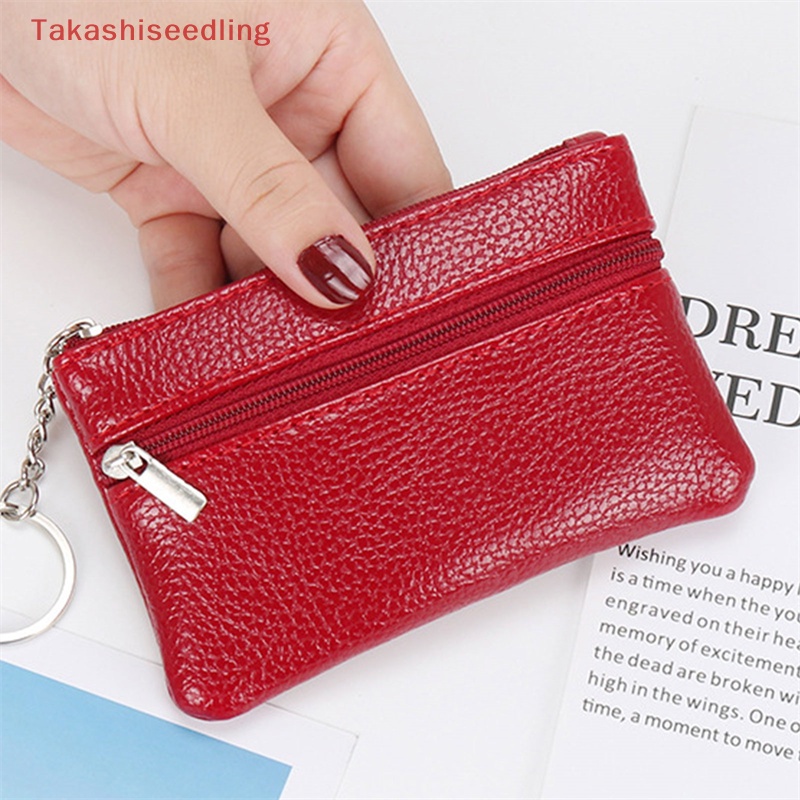 Ví Đựng Tiền Xu Mini Bằng Da PU Mềm Có Khóa Kéo Đơn Giản Cho Nam Và Nữ