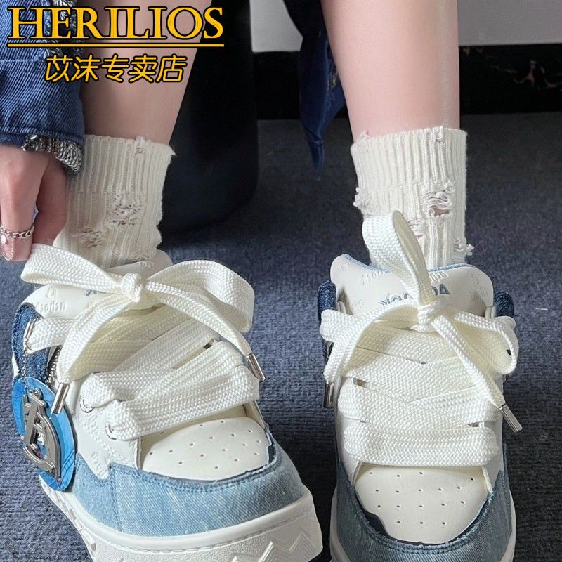 Giày Thể Thao Denim Màu Xanh Dương Thời Trang Mùa Hè 2023 Phong Cách Mới Cho Cặp Đôi