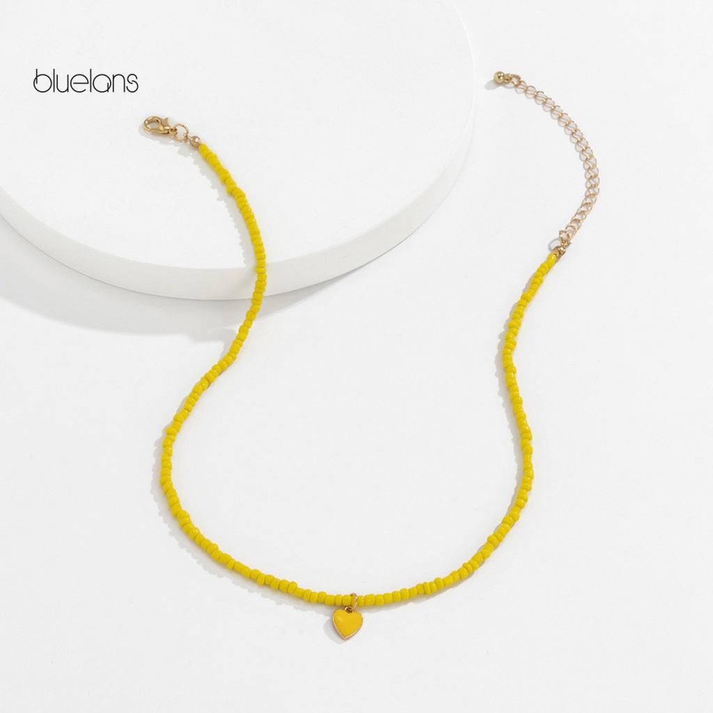 Vòng cổ Mặt Trái Tim Đính Hạt Nhiều Màu Sắc Phong Cách Retro Cho Nữ