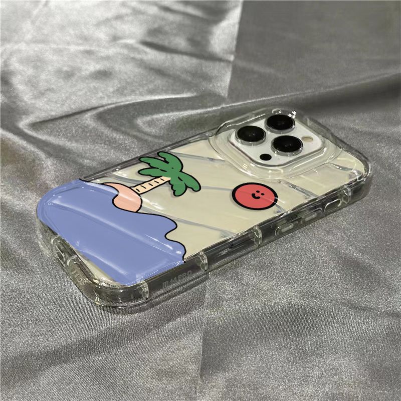 Ốp Điện Thoại Mềm Trong Suốt In Hình Cây Dừa Cho Iphone 14Promax 1312 / 11 7 / 8plus xr / sins AQ6T