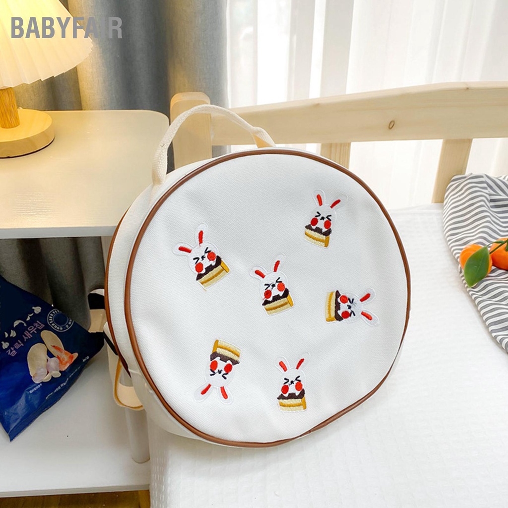 Babyfair Ba Lô Trẻ Em Hình Tròn Nhẹ Có Dây Đeo Thể Điều Chỉnh In Dễ Thương Túi Tay Cầm Cho Bé Trai Gái Từ 3 Đến 6 Tuổi