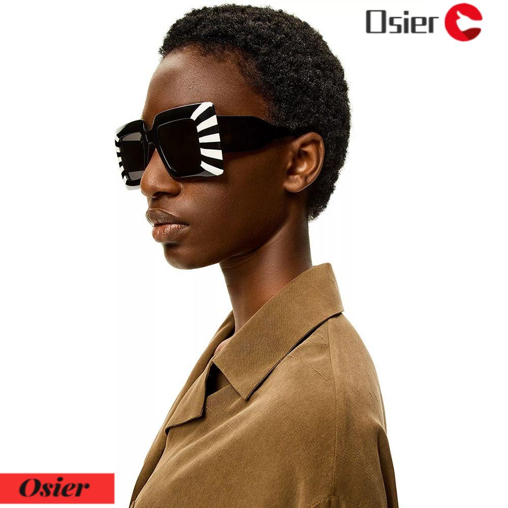 OSIER1 Kính Mát Vuông Oversized In Họa Tiết Ngựa Vằn Cho Nam / Nữ