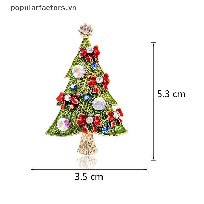 Ghim Cài Áo Hình Cây Thông Giáng Sinh Đính Đá Thời Trang Cho Nữ