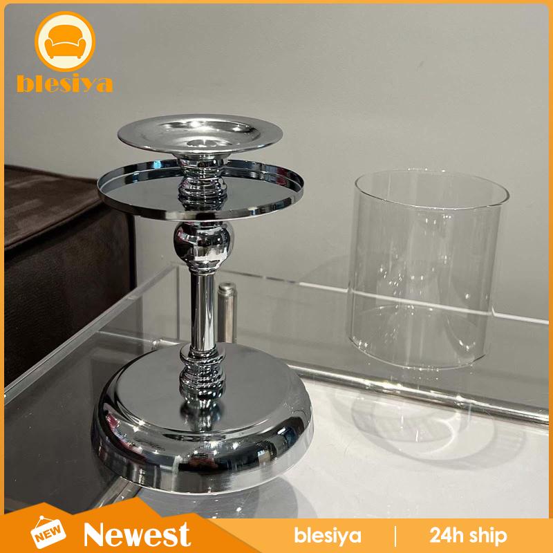 Giá Đỡ Đèn Cầy Bằng Thủy Tinh Và Đế Kim Loại Bền Hiện Đại