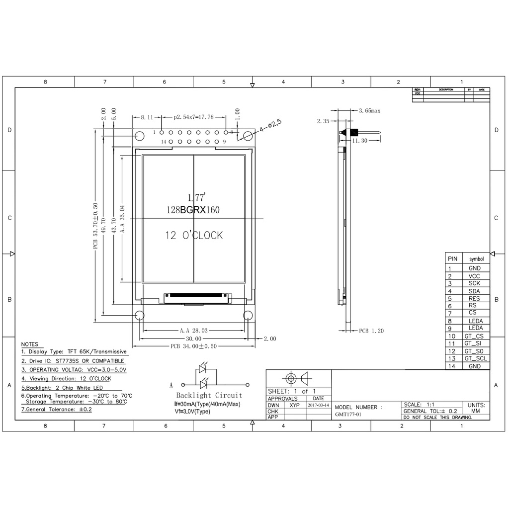 Mô Đun Màn Hình TFT 0.96 / 1.3 / 1.44 / 1.77 / 1.8 / 2.4 / 2.8 inch IPS 7P SPI HD 65K TFT ST7735 Drive IC 80 * 160 Cho Arduino