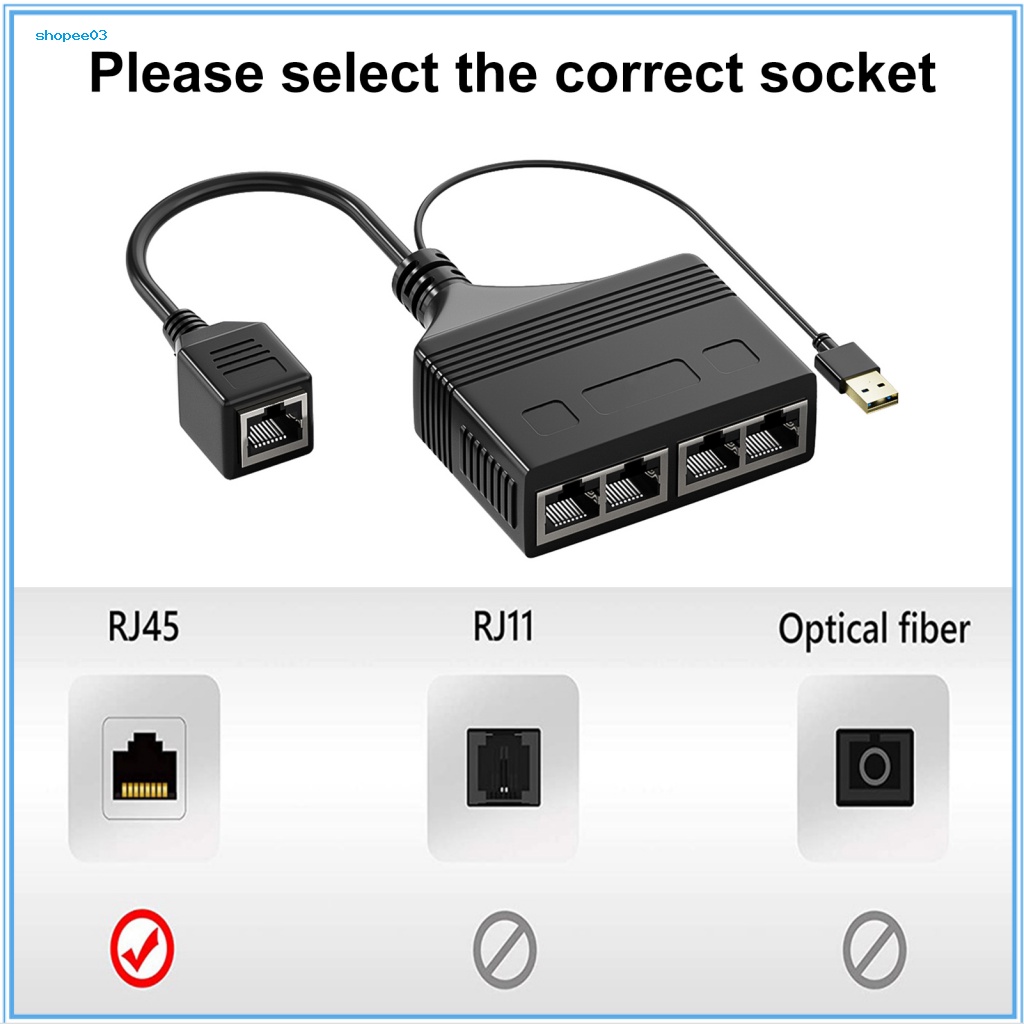 Ổn Định Chia Tín Hiệu Mạng 4 Trong 1 RJ45 Tốc Độ Cao Dài 100m