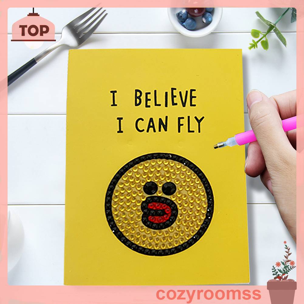 Set 8 Tấm Sổ Tay Phác Thảo Đính Đá DIY Sáng Tạo Đẹp Mắt