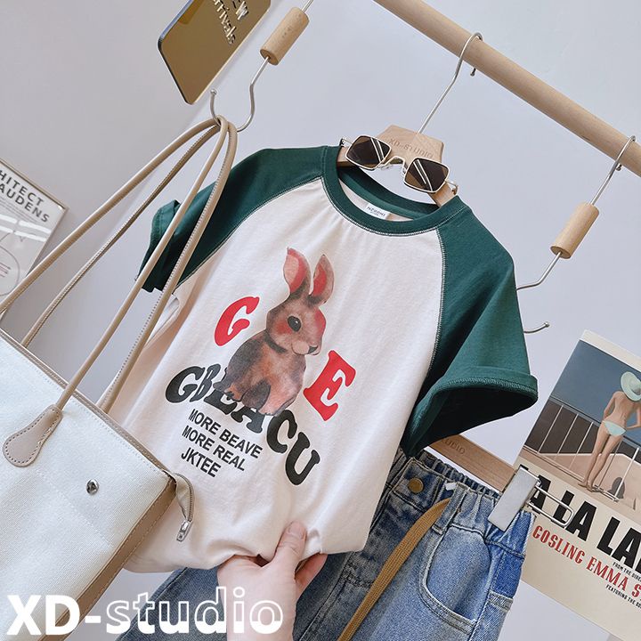 Set Áo Thun Ngắn Tay + Chân Váy Denim Mỏng Thời Trang Mùa Hè Phong Cách Mới Cho Bé Gái