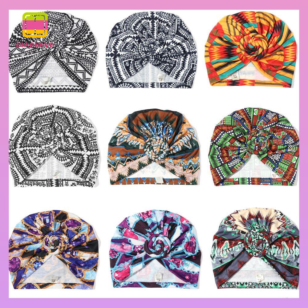 DIACHAVN Khăn Turban Thắt Nút Trước Chất Liệu Cotton Mềm Mại In Họa Tiết Hoa