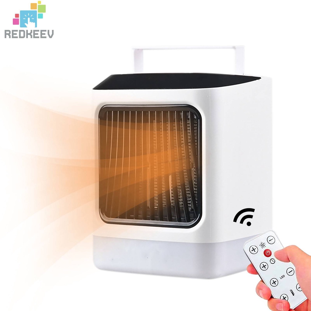 Quạt Sưởi Ấm Nhanh Mini 2 Trong 1 Có Điều Khiển Cho Phòng Ngủ / Văn Phòng