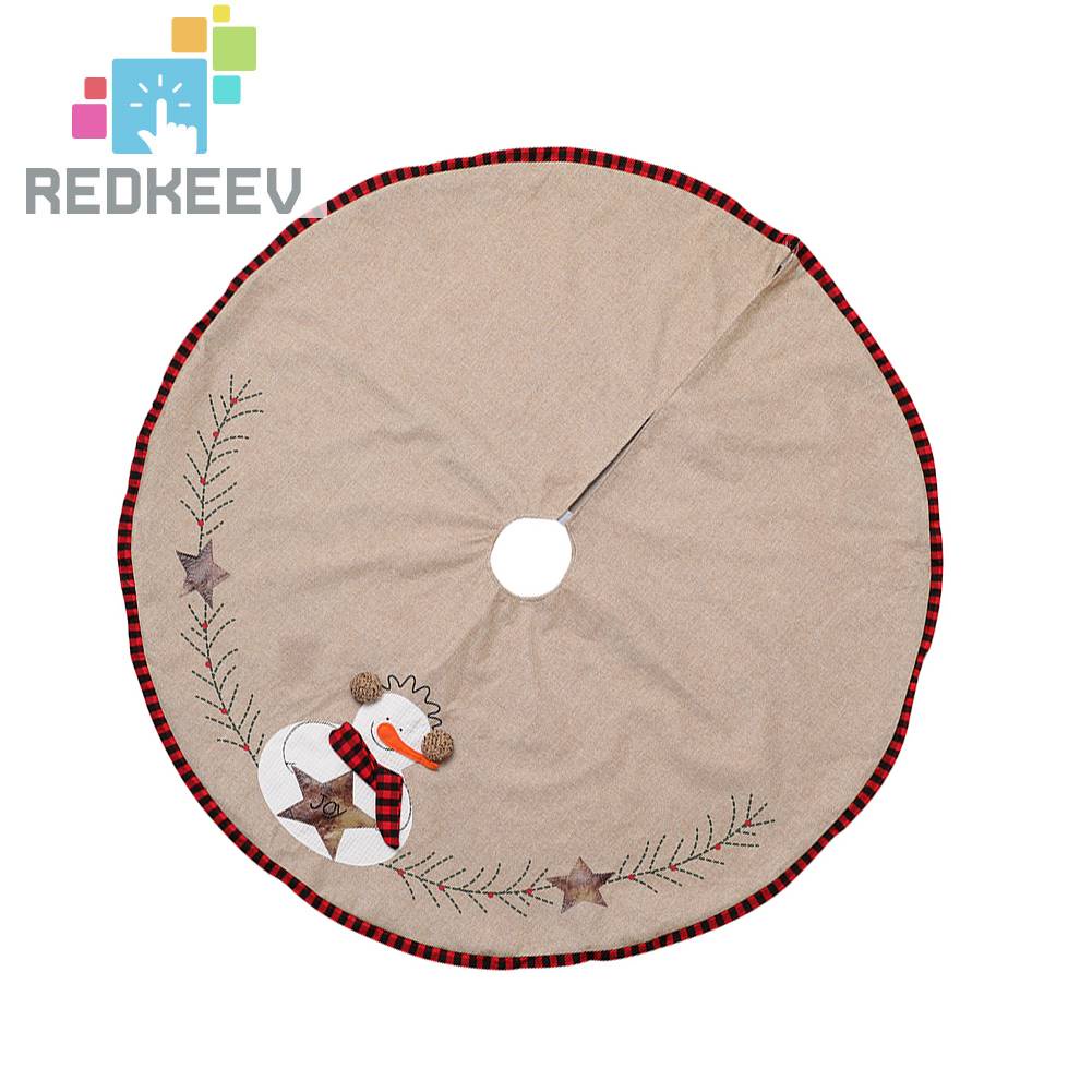 Thảm Thêu Họa Tiết Người Tuyết 110cm Trang Trí Cây Thông Giáng Sinh