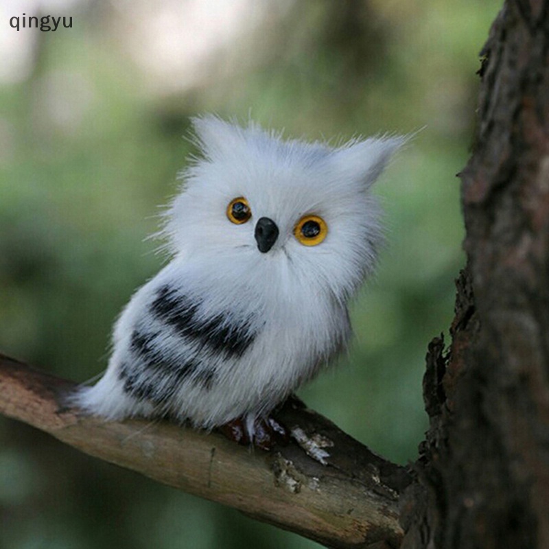 Cú Lông Trắng Đen Xinh Xắn Trang Trí Nội Thất