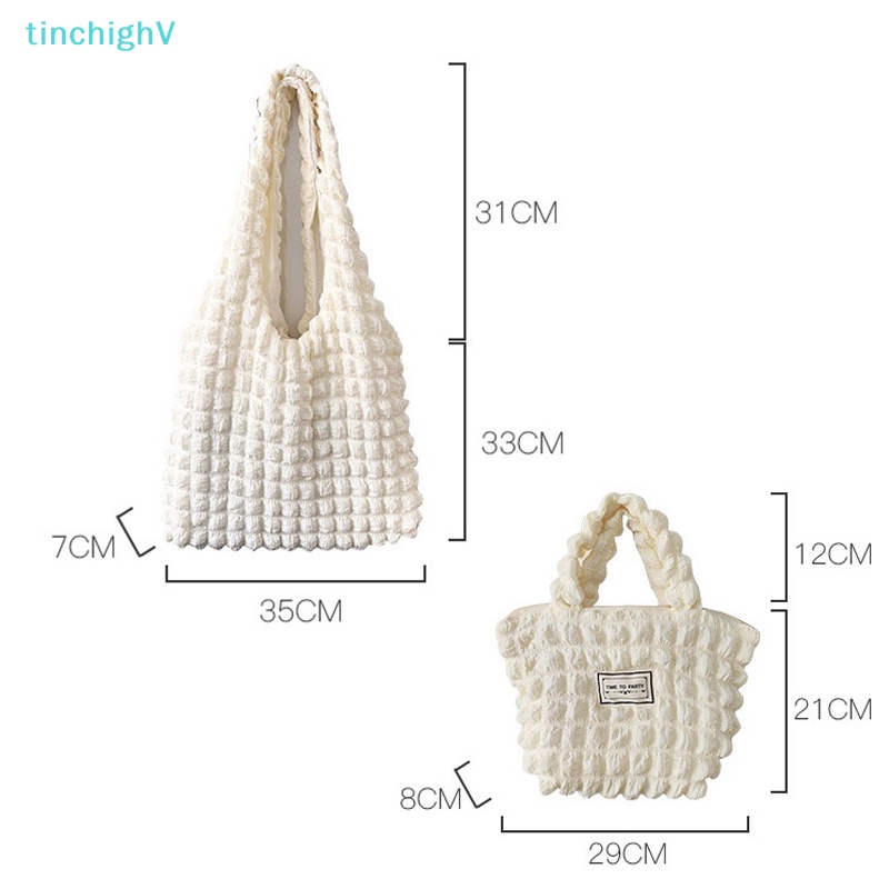[TinchighV] Túi Xách Đeo Vai Chiffon Cỡ Lớn Kẻ Sọc Caro Trái Tim Thời Trang Hàn Quốc Ngọt Ngào Cho Nữ [Mới]