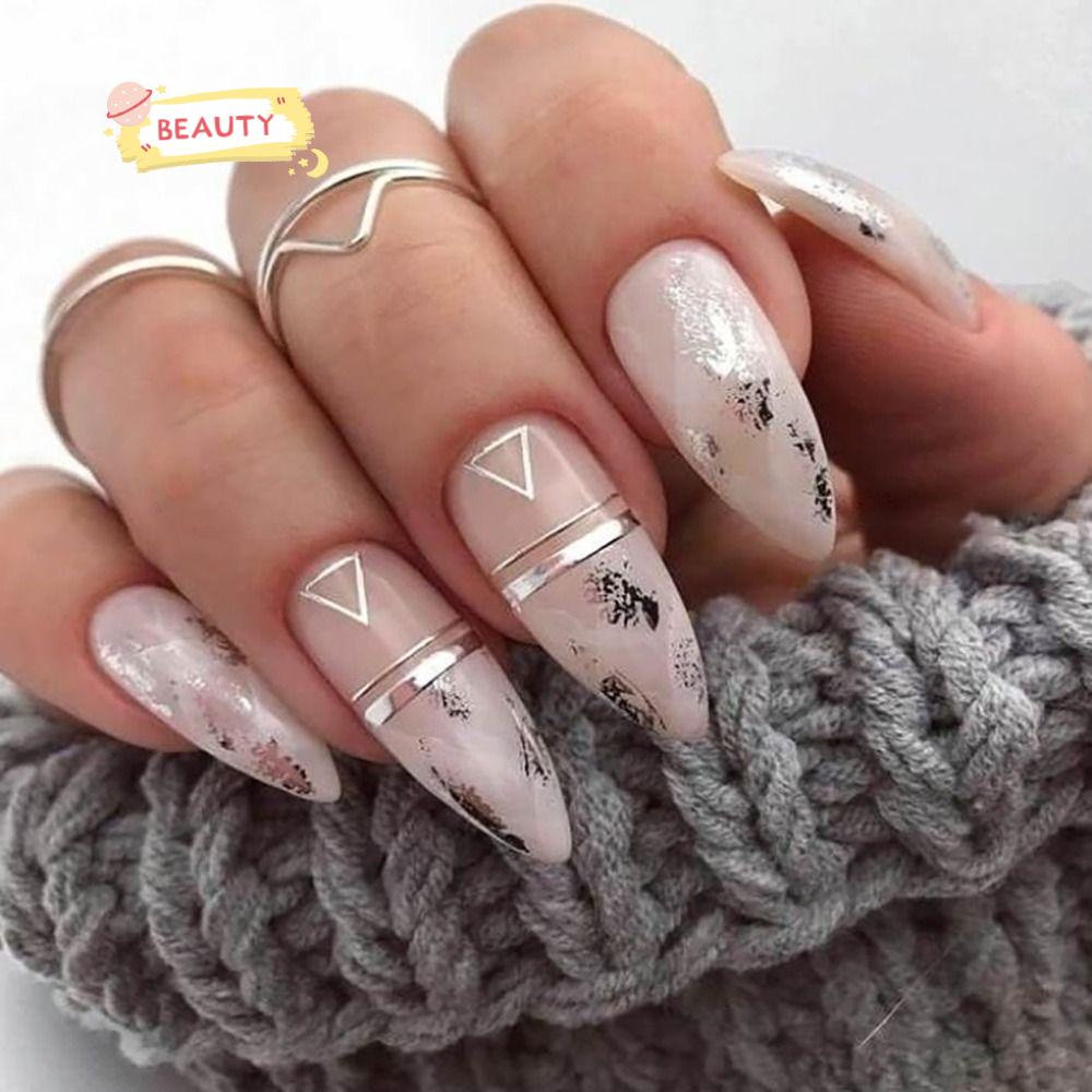 BEAUTY Móng Tay Giả Dài Thời Trang Cho Nữ