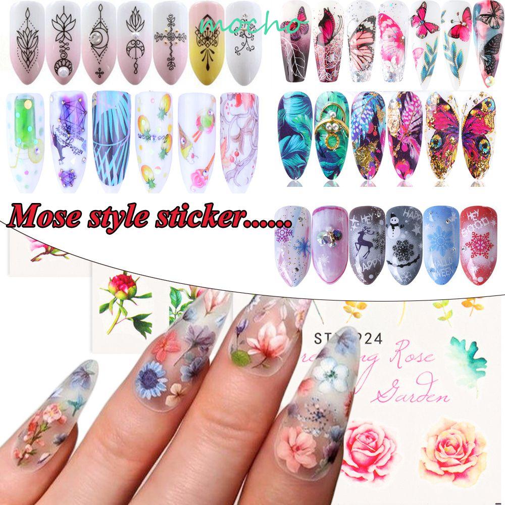 MOCHO Sticker Dán Móng Hoạ Tiết Chiếc Lá