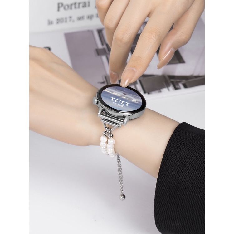 Dây Ngọc Trai Sang Trọng Đeo Đồng Hồ Cho Samsung Galaxy Watch 4 / 5 Pro 40 / 44 / 45mm Classic 46 / 42mm Galaxy Active 2 40mm 44mm
