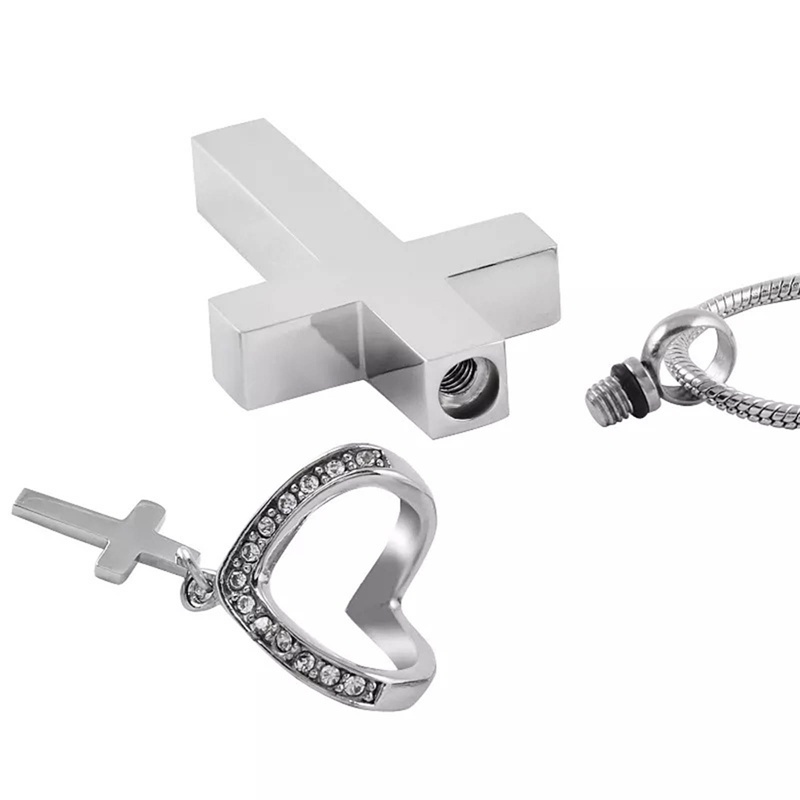 Ygt Urn Vòng cổ Thép Titan Mặt Thánh Giá Để Tưởng Niệm Ashes Urn Cremation For Human Ashes