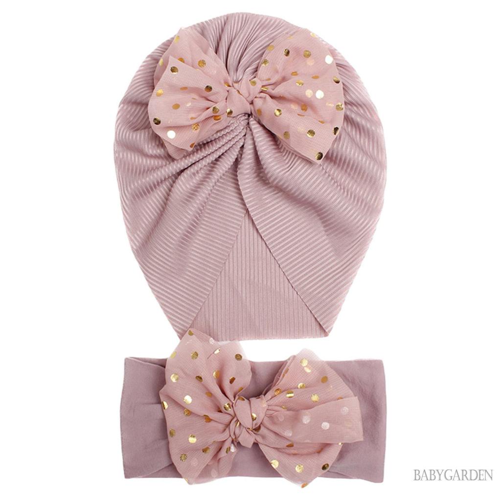 Mũ Beanie Thắt Nơ Đính Kim Sa Lấp Lánh Dễ Thương Cho Bé 0-2 Tuổi