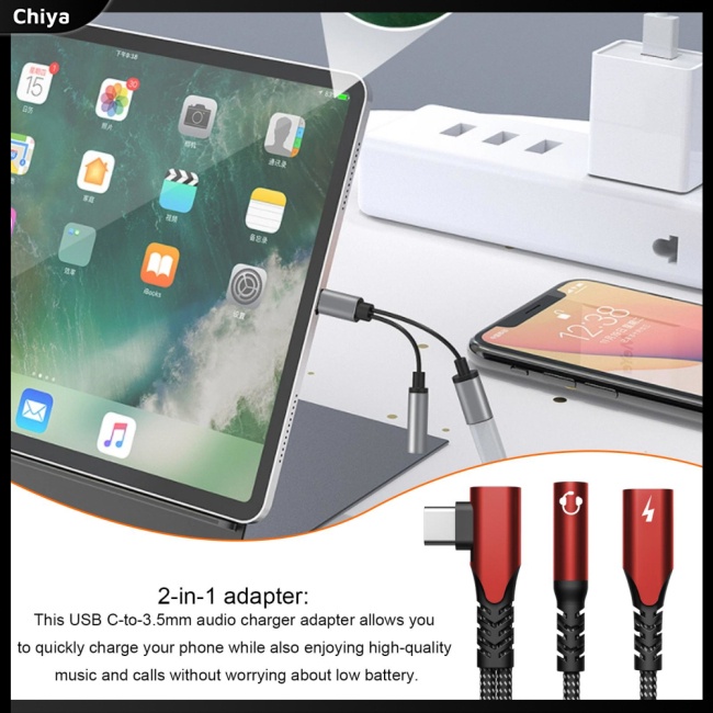 Dây Cáp Sạc Nhanh 60W Chuyển Đổi Âm Thanh 2 Trong 1 Type-C Sang 3.5mm