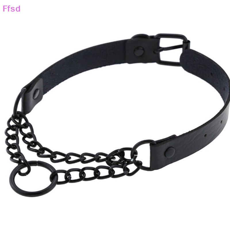 Vòng Cổ Choker Bằng Da Màu Đen Phong Cách Gothic Punk