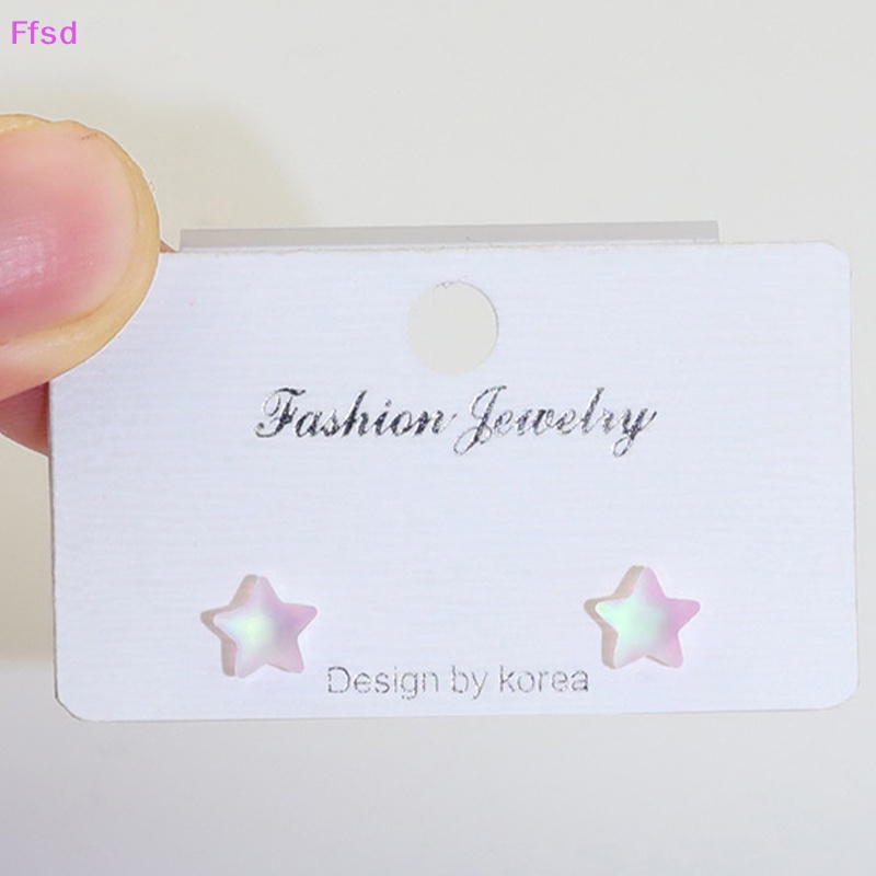 {Ffsd} Bông Tai Ngôi Sao Năm Cánh Bằng Nhựa Resin Nhiều Màu Dễ Thương Cho Nữ * Bán Chạy