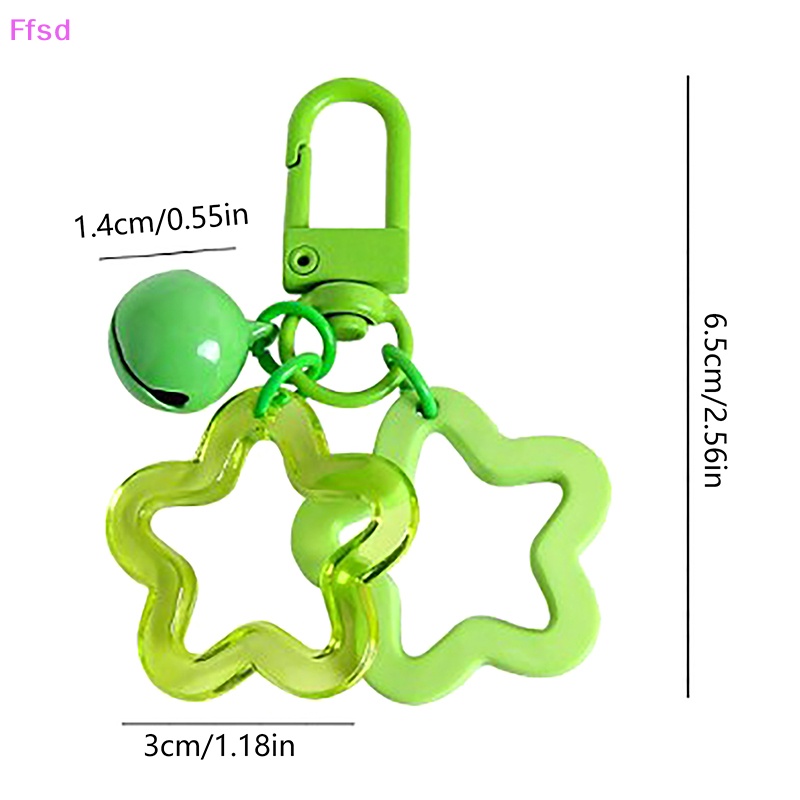 {Ffsd} Móc Khóa Acrylic Hình Chuông Ngôi Sao Năm Cánh Sáng Tạo Làm Quà Tặng Tình Bạn Cho Bạn Nữ * Hàng Bán Chạy