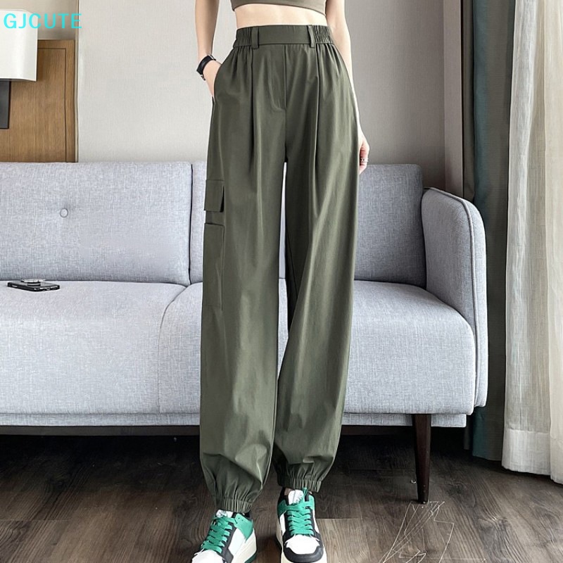 Mfc Quần Baggy Lưng Cao Ống Rộng Có Túi Phong Cách Harajuku Vintage Hàn Quốc Thời Trang Cho Nữ Y2k