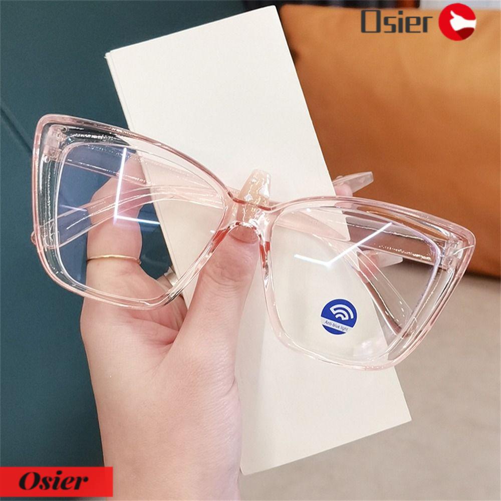 OSIER1 Mắt Kính Chống Tia UV Gọng Lớn Siêu Nhẹ Màu Trơn Thời Trang Cho Nữ