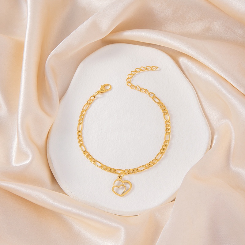 Vòng Tay Dạng Hở Bằng Thép Không Gỉ 316l Hình Trái Tim Màu Sắc Thời Trang Dành Cho Nữ