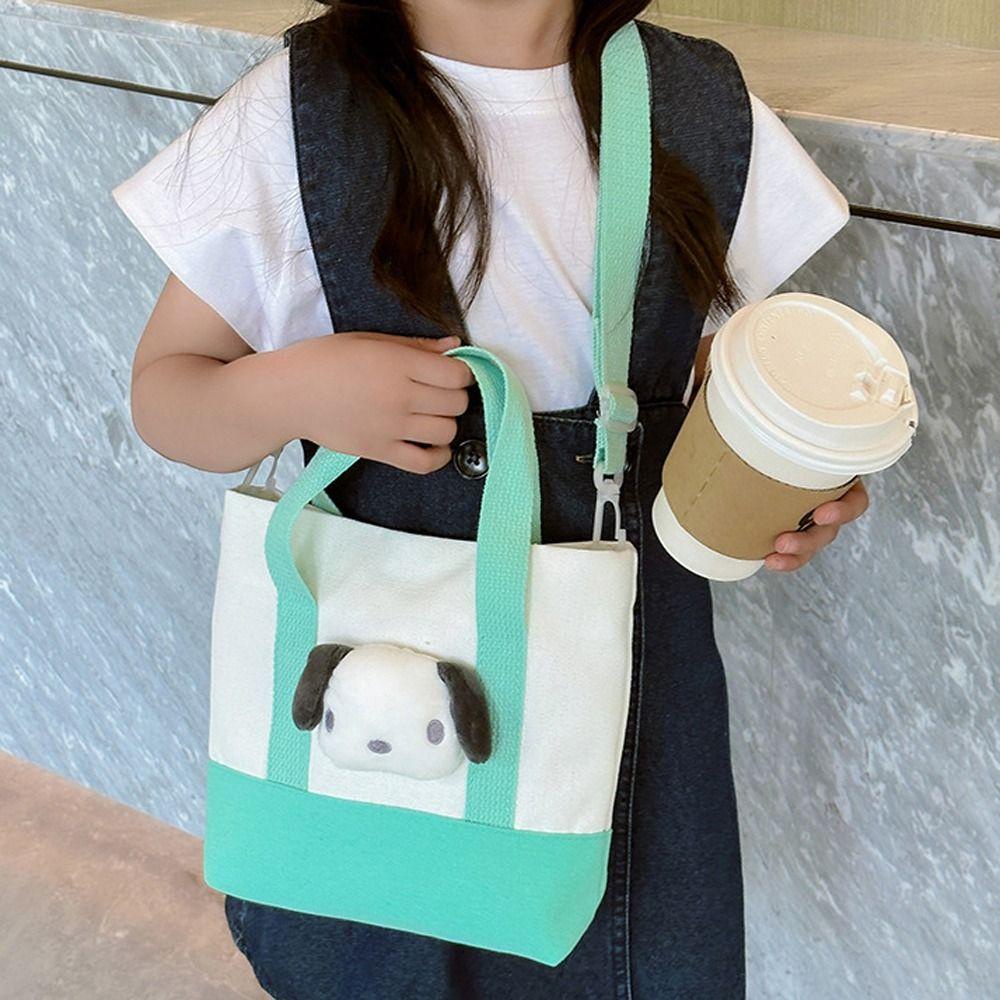 FALLFORBEAUTY Túi Đeo Chéo Vai Sức Chứa Lớn Bằng Vải Canvas Kuromi Dành Cho Trẻ Em