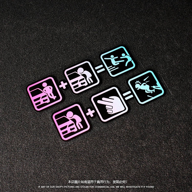 Don't Touch My Bumper Stickers Glass Window Car Decoration Sticker Creative Text Personality Reflective Stickers Cartoon Stickers Modification 8ByD