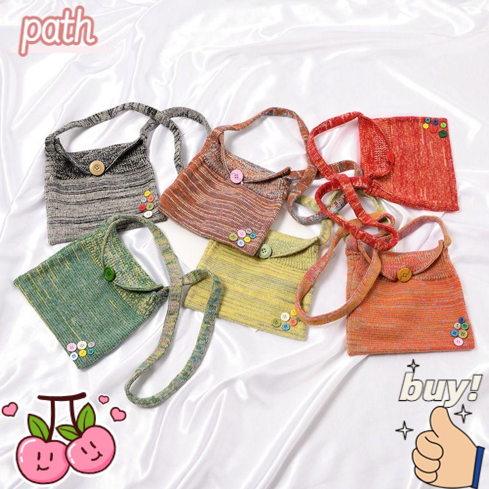 PATH Túi Mua Sắm Đeo Cổ Tay Thắt Nút Bằng Vải Dệt Kim Hàng Mới