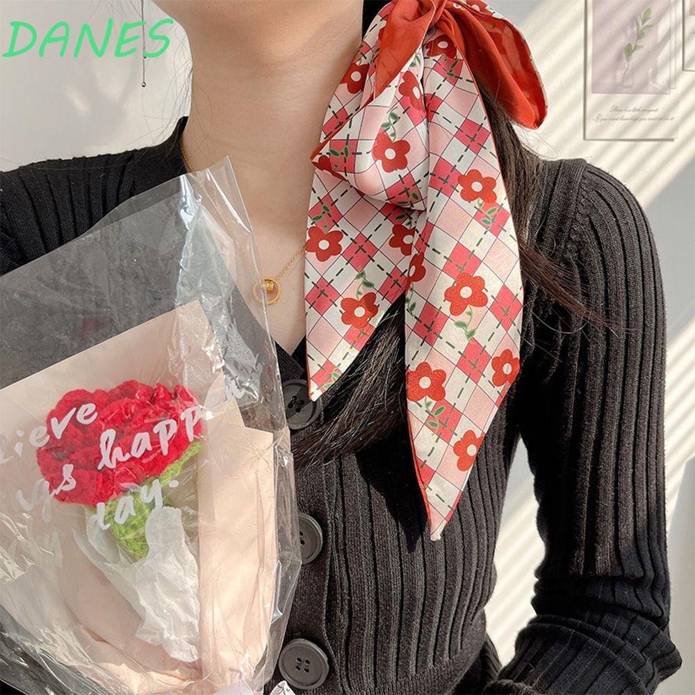 DANES Khăn Choàng Cổ Dài In Họa Tiết Hoa Tulip Phong Cách Hàn Quốc Thời Trang Cho Nữ