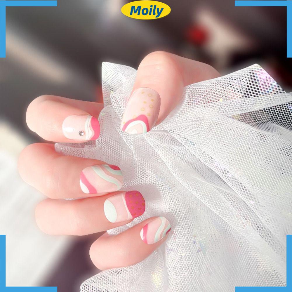 MOILYVN Bộ Móng Tay Giả Dạng Nhấn Tiện Dụng