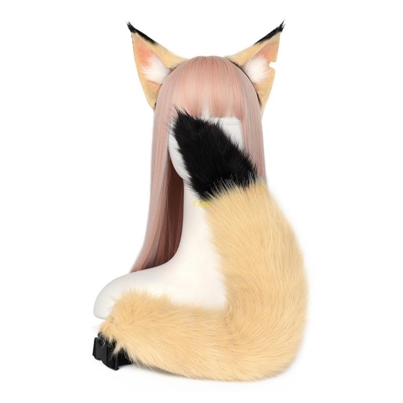 Flgo Băng Đô Cài Tóc Hình Tai Chó Mèo Hoạt Hình Phát Sóng Trực Tiếp Cho Nữ