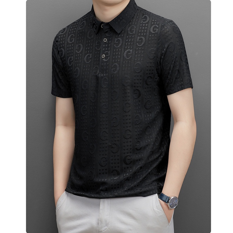 Áo Thun POLO Mỏng Tay Ngắn Cỡ Lớn Thoáng Khí Thời Trang Cho Nam